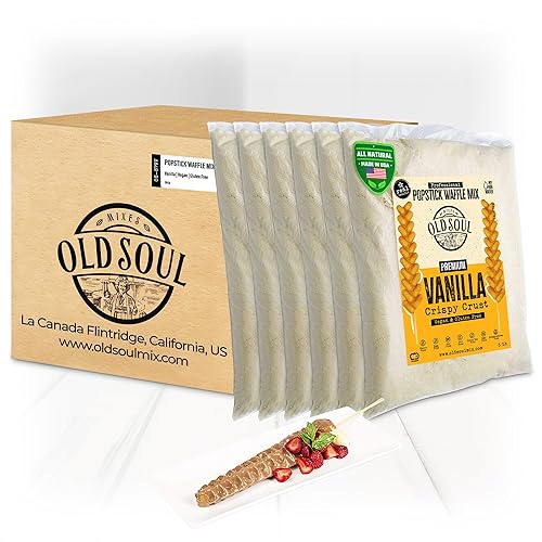 Vista 22 de OldSoul - Mezcla profesional de gofres para palillos Mezcla de masa de gofres Sabor vainilla 112 gofres (5 libras, tradicional)