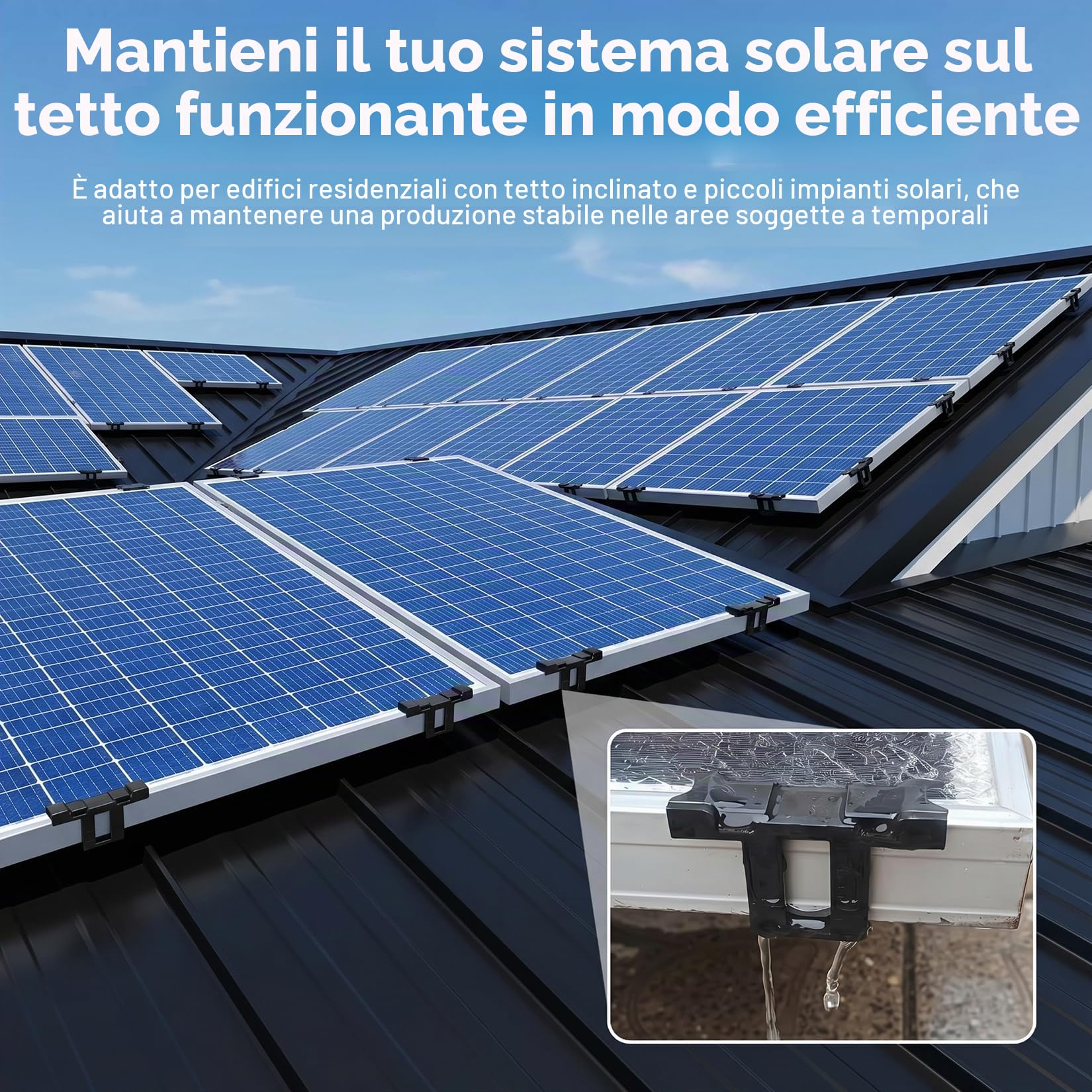 32Pz Clip di Scarico dell'Acqua Pannello Solare da 30 mm, Clips Drenaggio Pannellos Fotovoltaico per Pannelli Solari PV