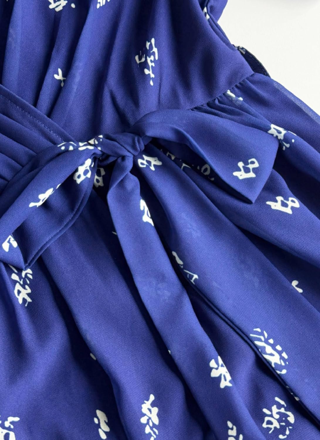 Summer Dresses for Women 2026 Floral Chiffon Dress Casual Short Sleeve Empire Waist Midi Dress Beach Vacation Outfits - Image 6