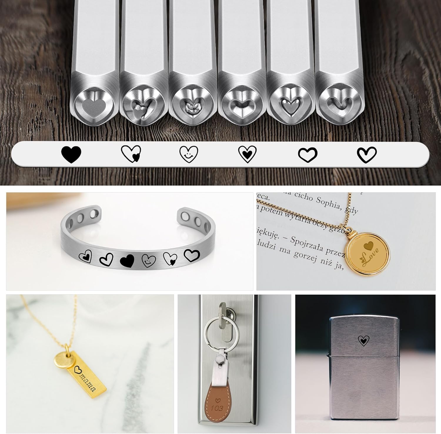 Yoption Heart Jewelry Metal Stamping Set, Pcs Martinique Ubuy