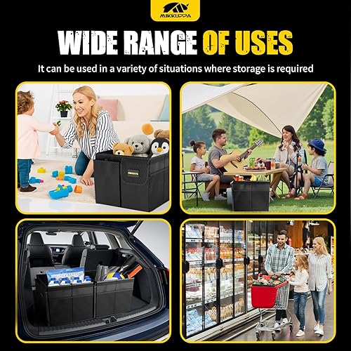 Miniatura 6 de MIKKUPPA Organizador de maletero de automóvil, organizador plegable de 35 litros con tapa, almacenamiento resistente para automóvil, SUV, camión,