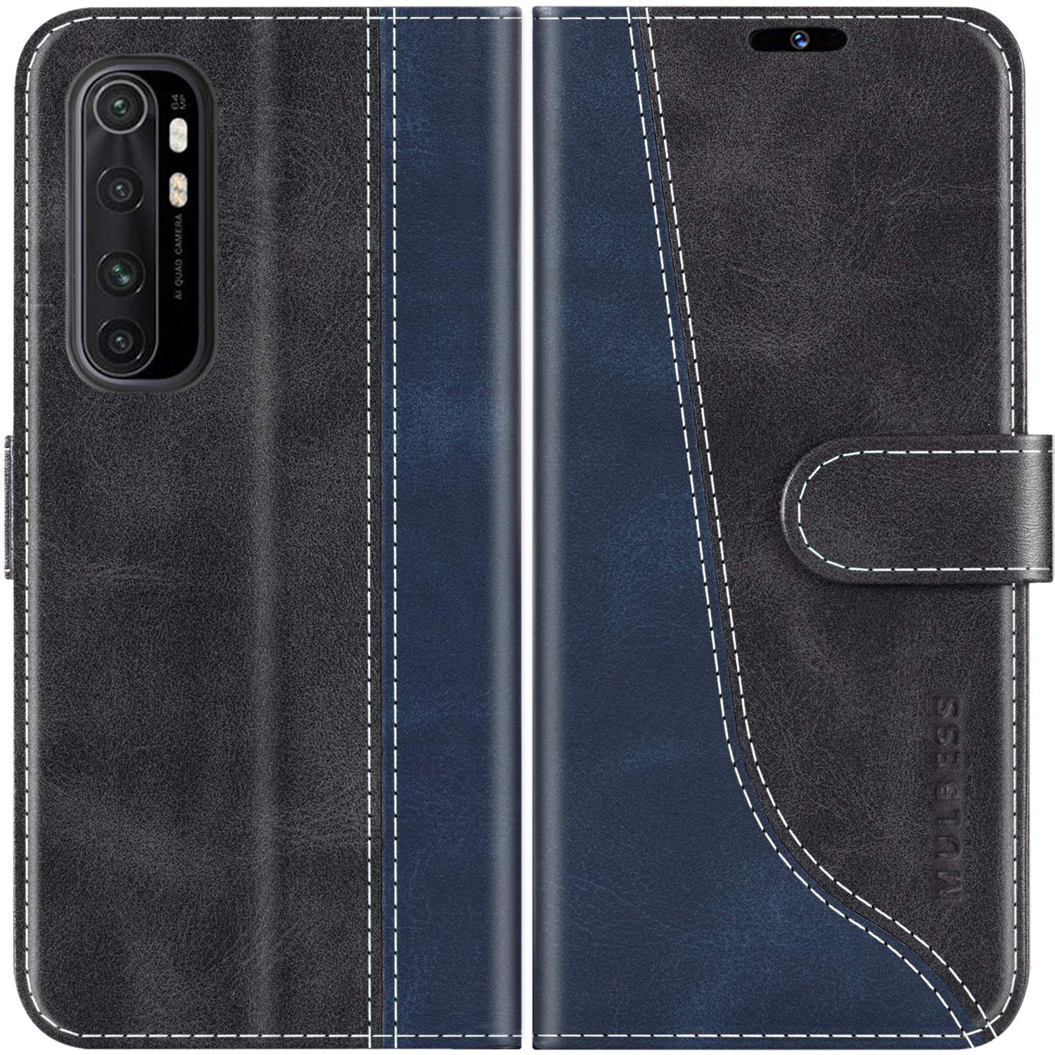 Mulbess Cover per Samsung Galaxy A15 5G, Custodia a Libro, Magnetica Flip con Chiusura, Interno TPU Antiurto Portafoglio,Sintetica, Elegante Nero