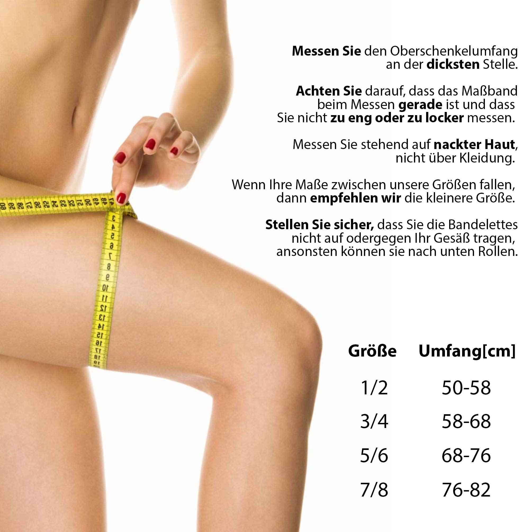 Elastische Oberschenkelbänder Gegen Reibung Spitze Anti Chafing Schenkel Band - Beige Schwarz von Gabriella
