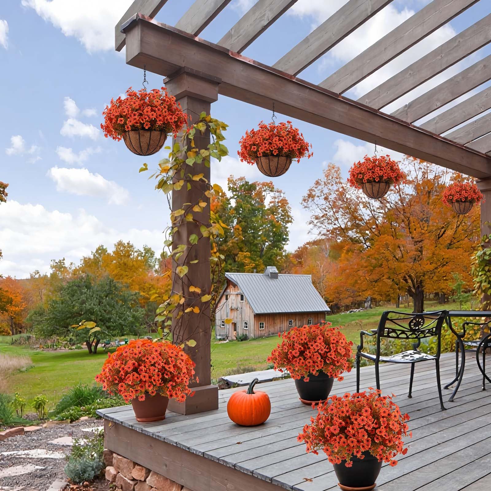 Amazon.com: Hananona 36 Pcs Artificial Mum Flowers for Outdoors Amazon.com: Hananona 36 Pcs Artificial Mum Flowers for Outdoors