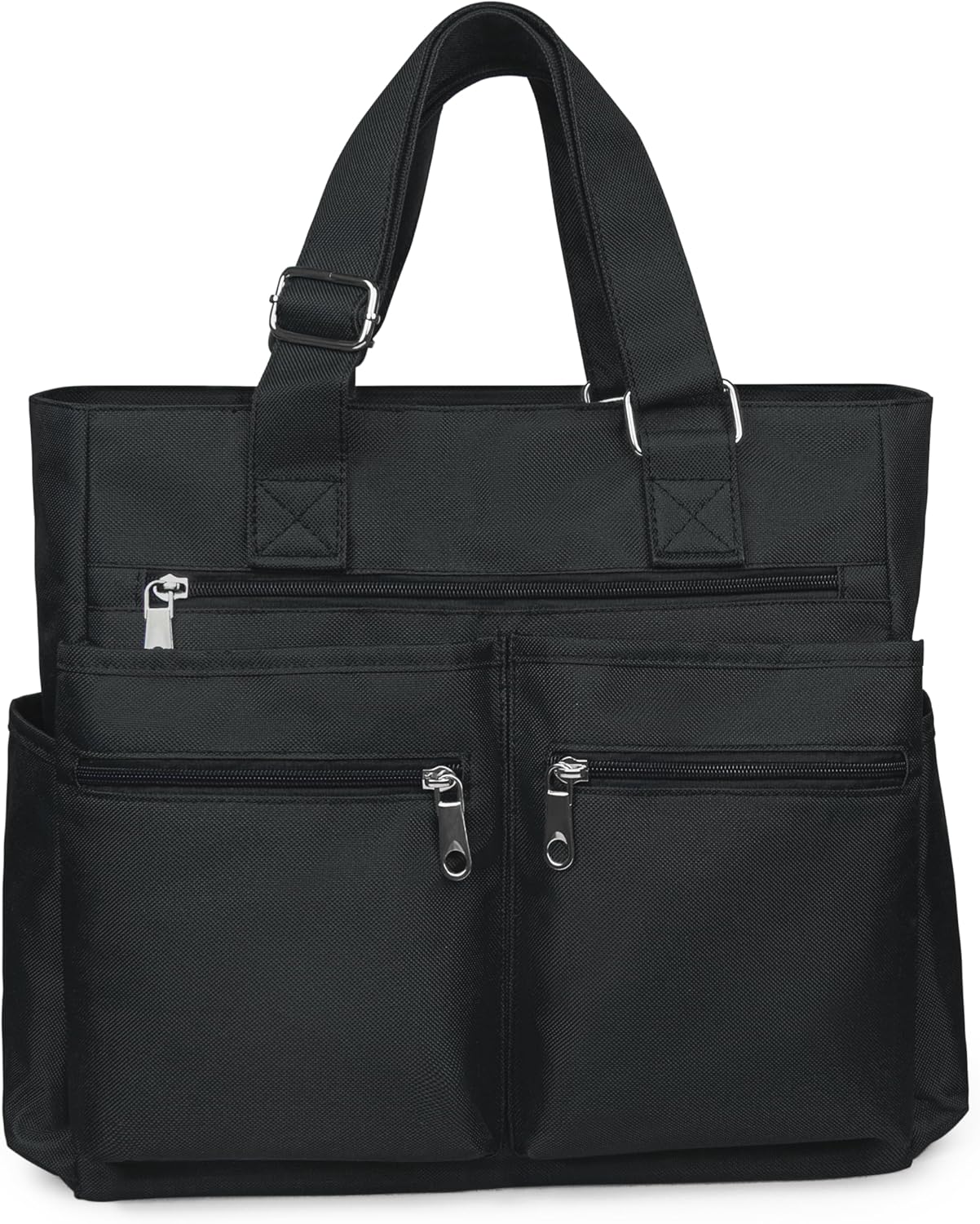 VOLGANIK ROCK Canvas Tote Bag Waterproof Nylon Multi Pocket Shoulder Bags Laptop Work Bag Teacher Purse Handbag for Women Men - Image 9