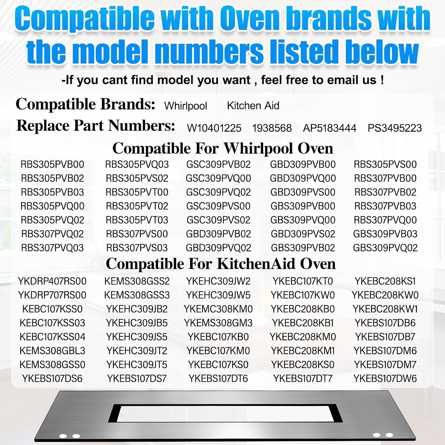 Upgraded 28.14"x20.62" W10401225 Oven Outer Door Glass Panel Stainless Compatible with Whirlpool, Kitchen Aid Oven Outer Door Panel 4452257 4452316 W10176986 1938568 AP5183444 PS3495223 EAP3495223