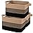 OIAHOMY Storage Basket, Woven Baskets for Storage, Cotton Rope Basket for toys,Towel Baskets for Bathroom - Pack of 3, Black & Brown