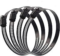 Vista 9 de ISPINNER 4 abrazaderas de manguera de engranaje helicoidal de acero inoxidable ajustable de 4 pulgadas, rango de tamaño de 3.071-4.016 in