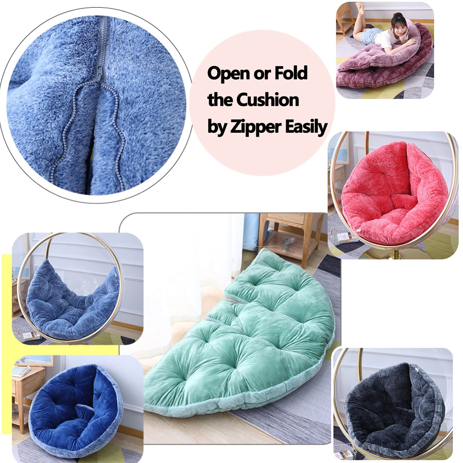 Cuscino per Sedia a Dondolo, Morbido Cuscino for Altalena for Sedia sospesa, Cuscino Spesso for Sedia Amaca sospesa for Interni ed Esterni for Giardino(Red,85 * 45)