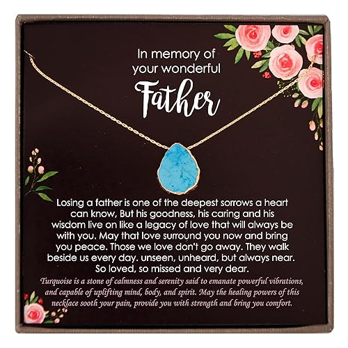 14K Gold-filled Sympathy Gifts for Loss of Father, Memorial Gifts for Loss of Dad, Bereavement Gifts, Necklace with Meaningful Message