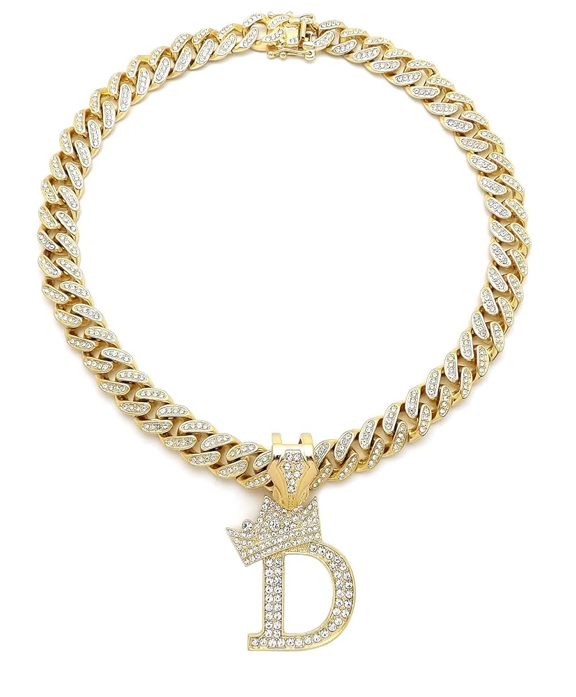 Amazon | BLINGFACTORY ヒップホップ アルファベットイニシャルD