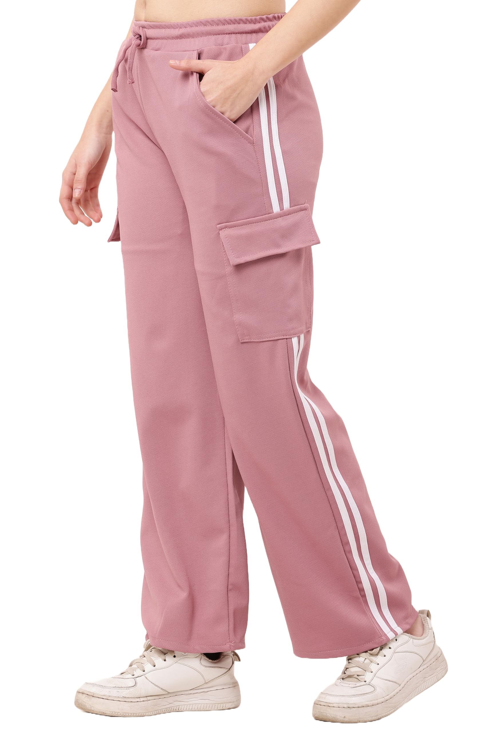 4 Pocket Cargo Trousers – Trendy Korean-Style Pants for Women (Size 26-32) | Slim-Fit, Comfortable, and Stylish (in, Alpha, S, Regular, Chocolate) Women’s High-Waisted-image-1