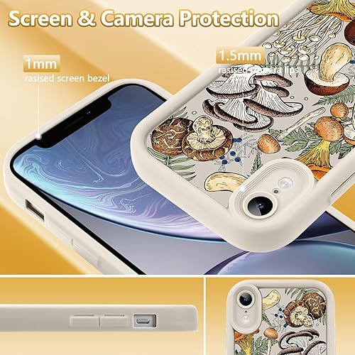 Miniatura 5 de KANGHAR Funda para iPhone XR, bonito diseño de hongos, TPU suave a prueba de golpes, para mujeres y niñas, funda delgada para teléfono, color blanco