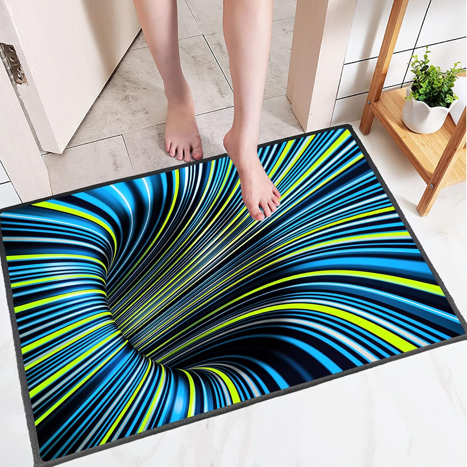 3D Vortex Illusion Carpet Entrance Door Floor Mat Abstract
