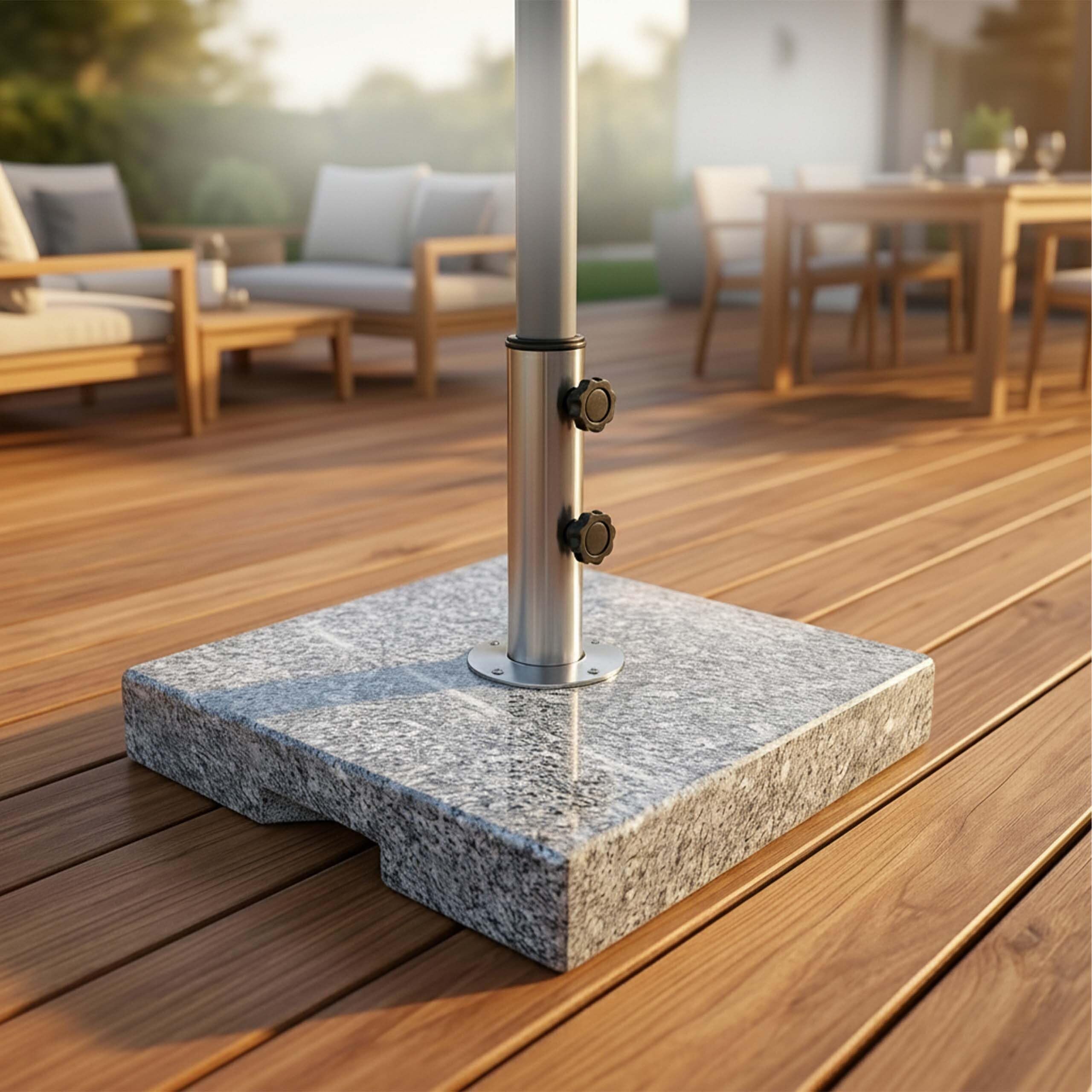 Relaxdays Pied de Parasol, 24 kg, carré, Gris