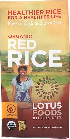 Lotus Foods, Heirloom Bhutan Red Rice, Gluten Free, 15 Oz