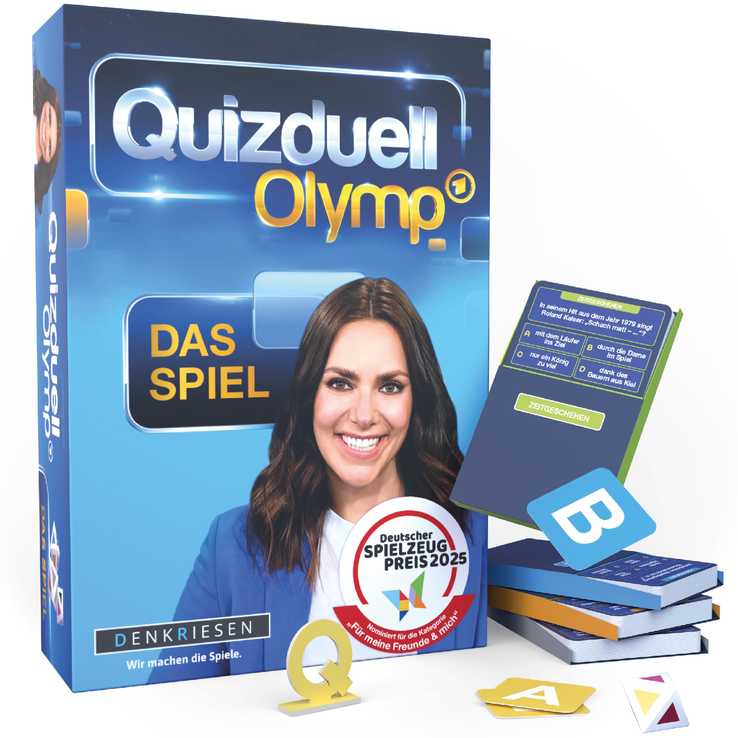 DENKRIESEN - Quizduell Olymp - Das Brettspiel zur ARD Quizshow | 4-12 Spieler | Die erfolgreiche Quizshow als spannendes Familienspiel | Ab 12 Jahren | Ideal für Quizliebhaber und Fans der TV-Show