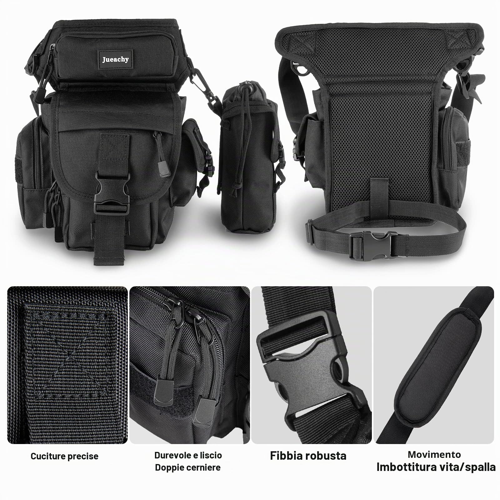 Jueachy Multifunzionale Drop Leg Marsupio, Militare tattico Coscia Hip Outdoor Confezione per Motociclismo Hiking Traveling Fishing Tool Pouch