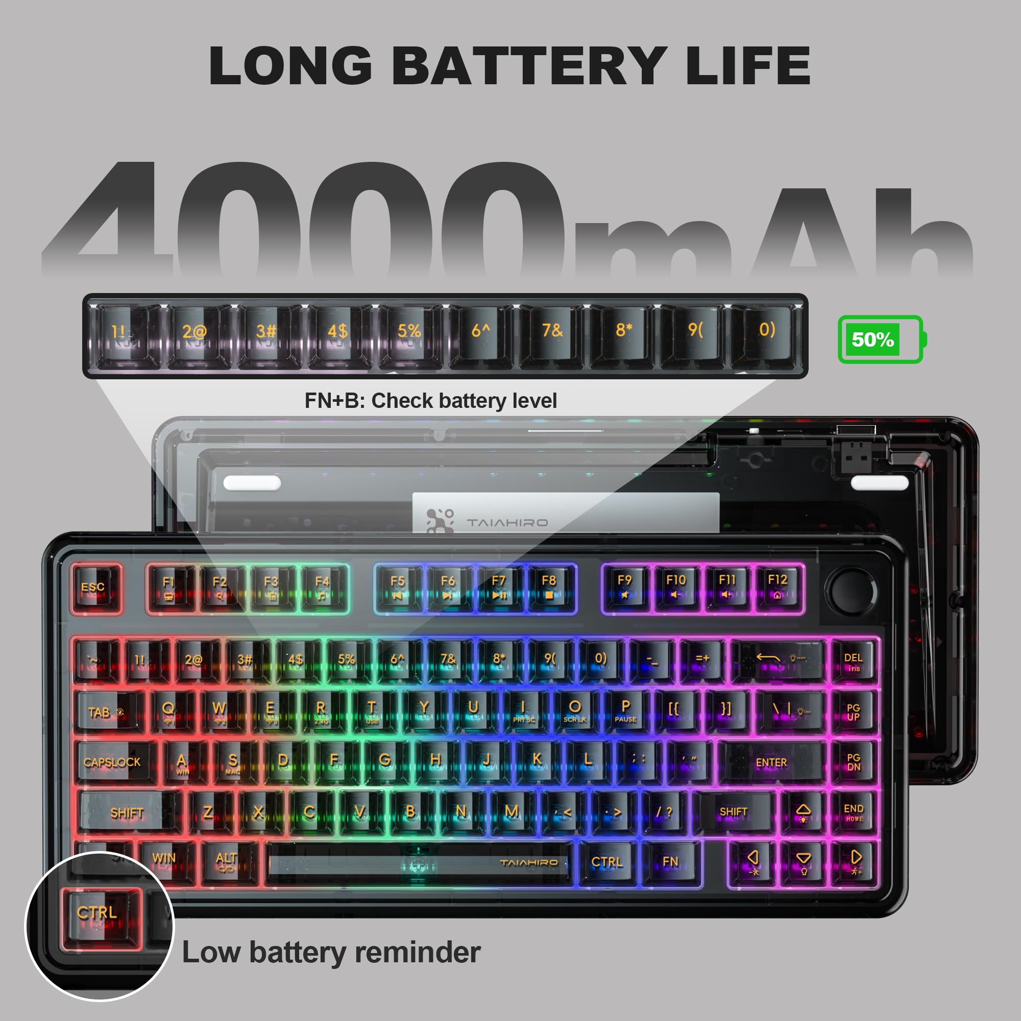 Teclas Transparentes, Teclado Mecánico De 132 Teclas Teclas De Teclado