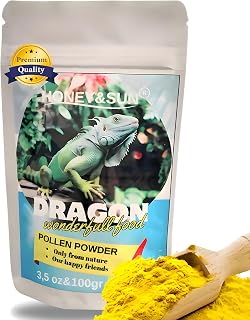 HONEY&SUN (3,5oz &110g) “Premium Bee Pollen Powder for Reptiles – Boosts Health, Appetite & Color | 100% Natural Superfood with Vitamins, Amino Acids & Minerals | Bearded Dragons, Tortoises & More