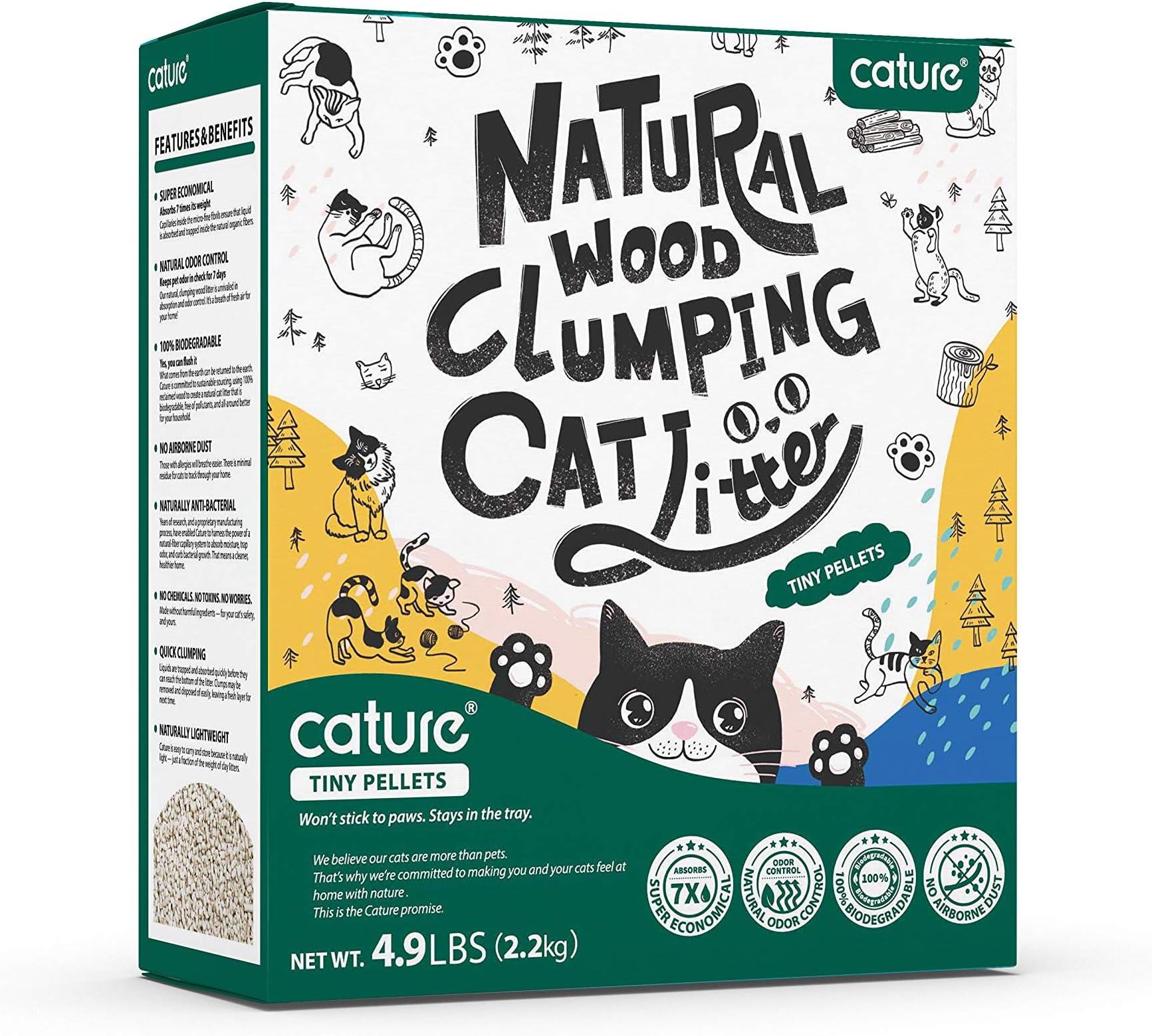 Natural Wood Clumping Cat Litter (4.9-lb Tiny Pellet)