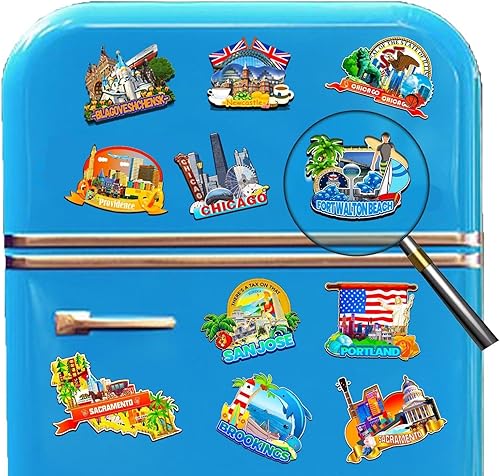 Miniatura 4 de Imán de madera para nevera de Fort Walton Beach Florida, Estados Unidos, Monumentos 3D, recuerdos coleccionables de viaje, decoración hecha a mano