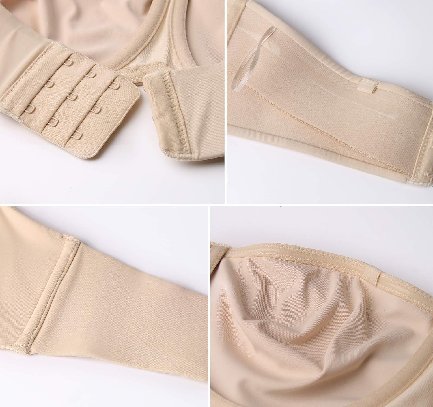 DotVol Women's Seamless Bandeau Unlined Underwire Minimizer Strapless Bra for Large Bust - Image 7