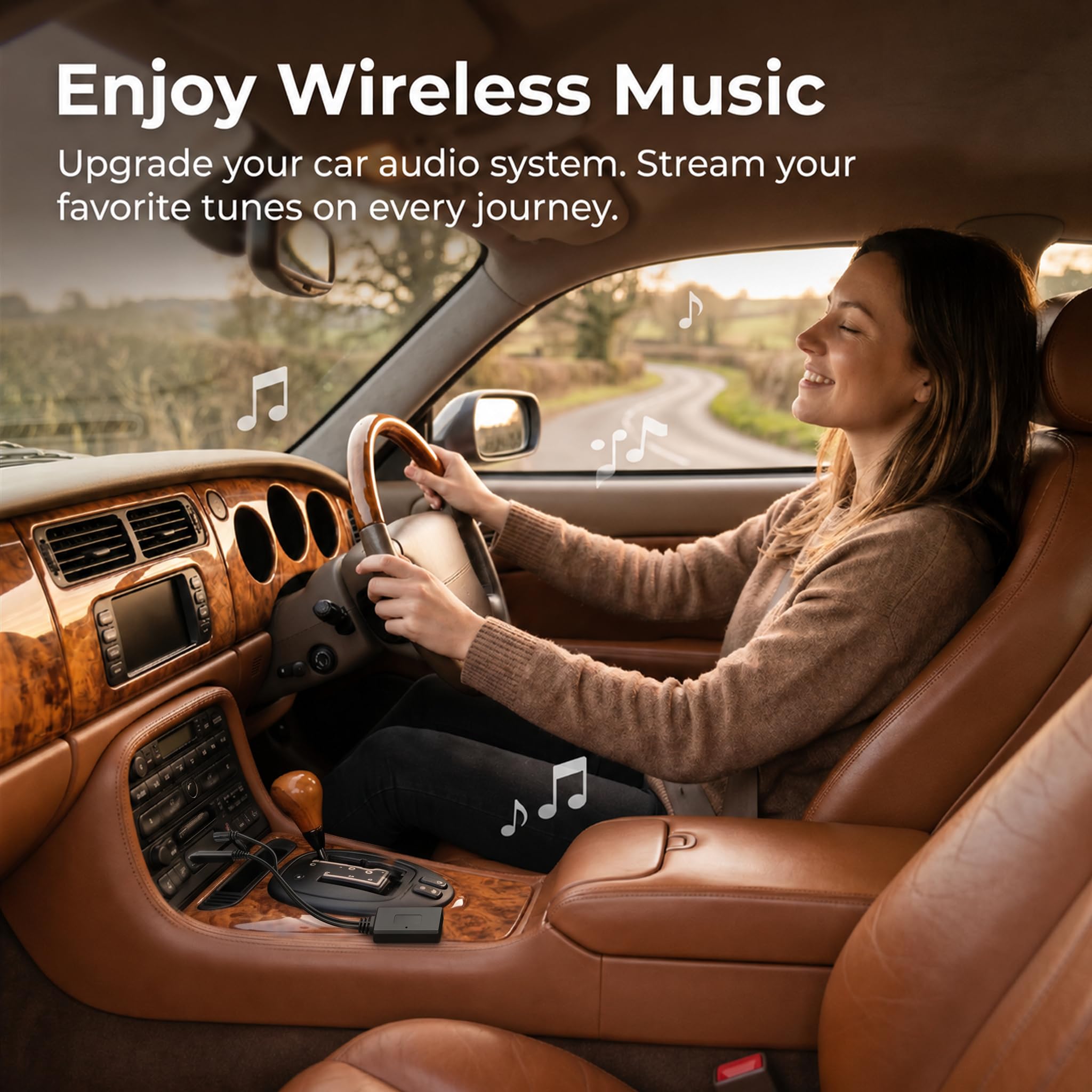 Bluetooth-AUX-Adapter für Auto 5.0, kabelloser Bluetooth-Empfänger, 3,5 mm, kabellos, 3,5 mm Klinkenstecker, mit USB-Stromversorgung, Stereo-Musik-Streaming, kompatibel mit Autoradio, Lautsprecher, PC