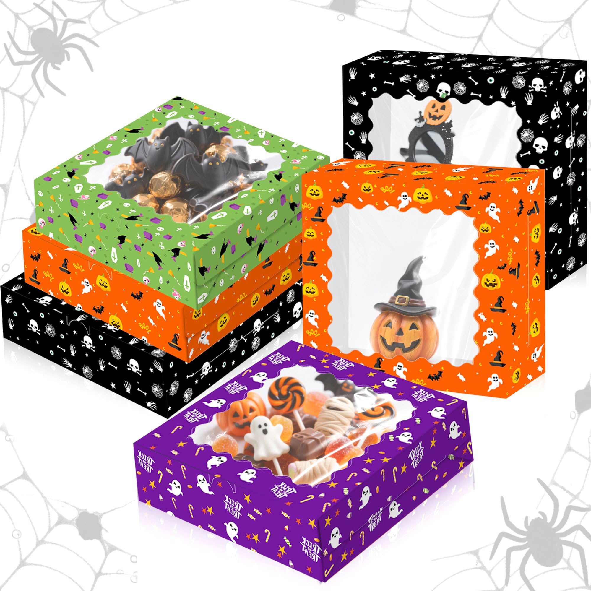 Halloween Spooky Popcorn Boxes Candy Treats Goodie Gift Bag Ghost Candy Bag