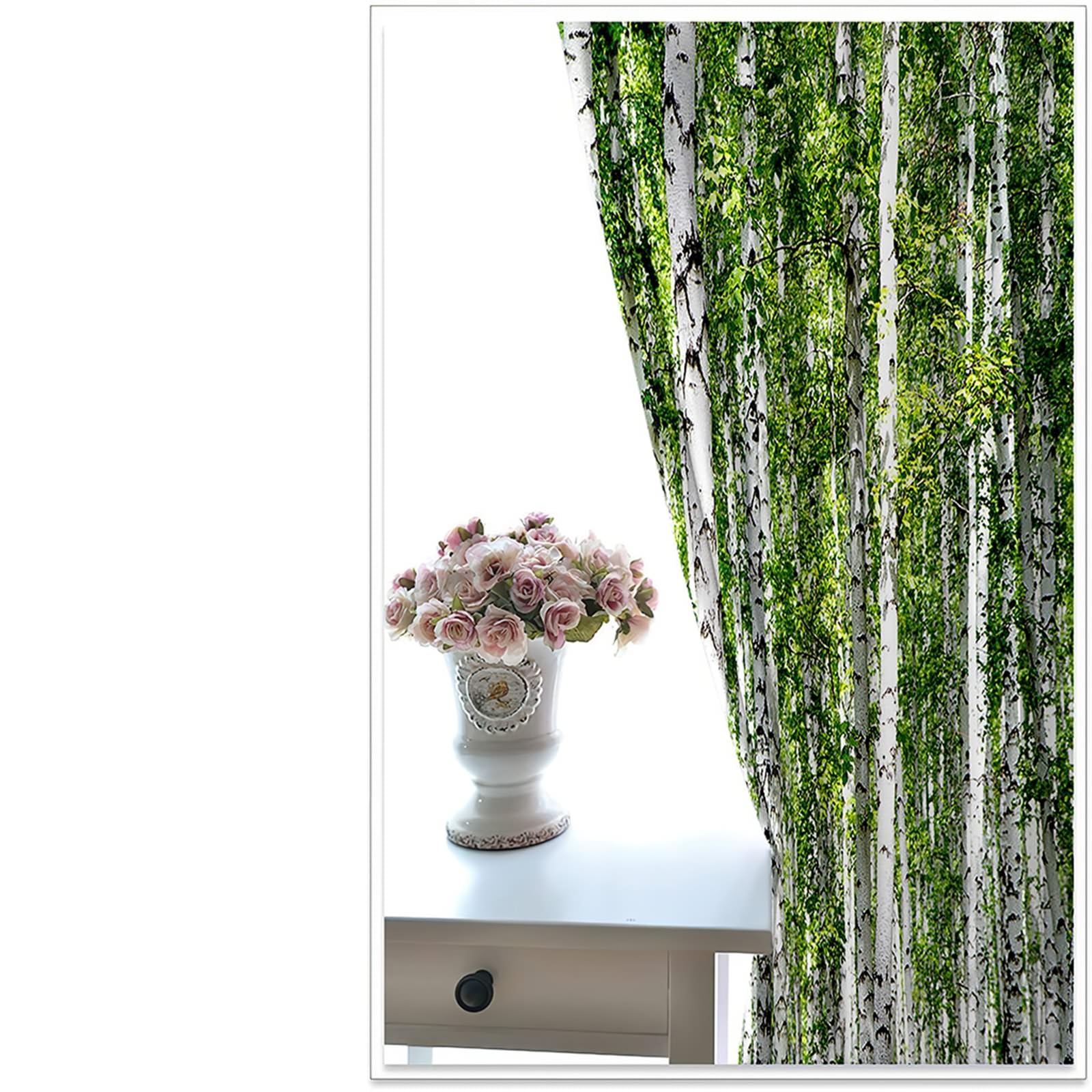 Gualiy Rideau Occultant pour Fenetre, Rideaux Chambre Isolant Paysages Arbres Rideaux Lot de 2 107x138cm