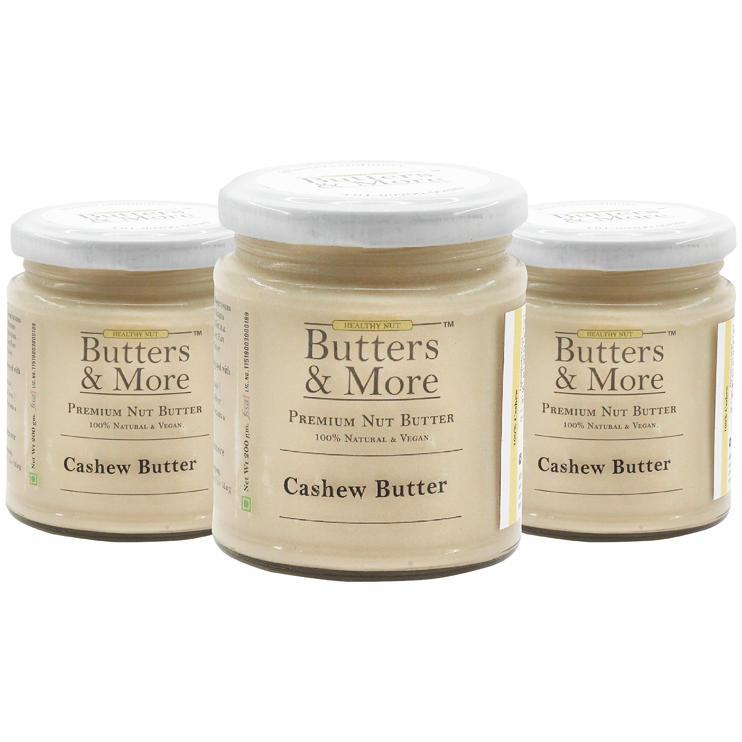 Butters & More Vegan All Natural Cashew Butter (Pack Of 3 X 200 Gm) Keto & Diabetic Friendly Creamy Unsweetened Nut Butter. Super Saver Pack (B08CBHXKYQ) Amazon Price History, Amazon Price Tracker