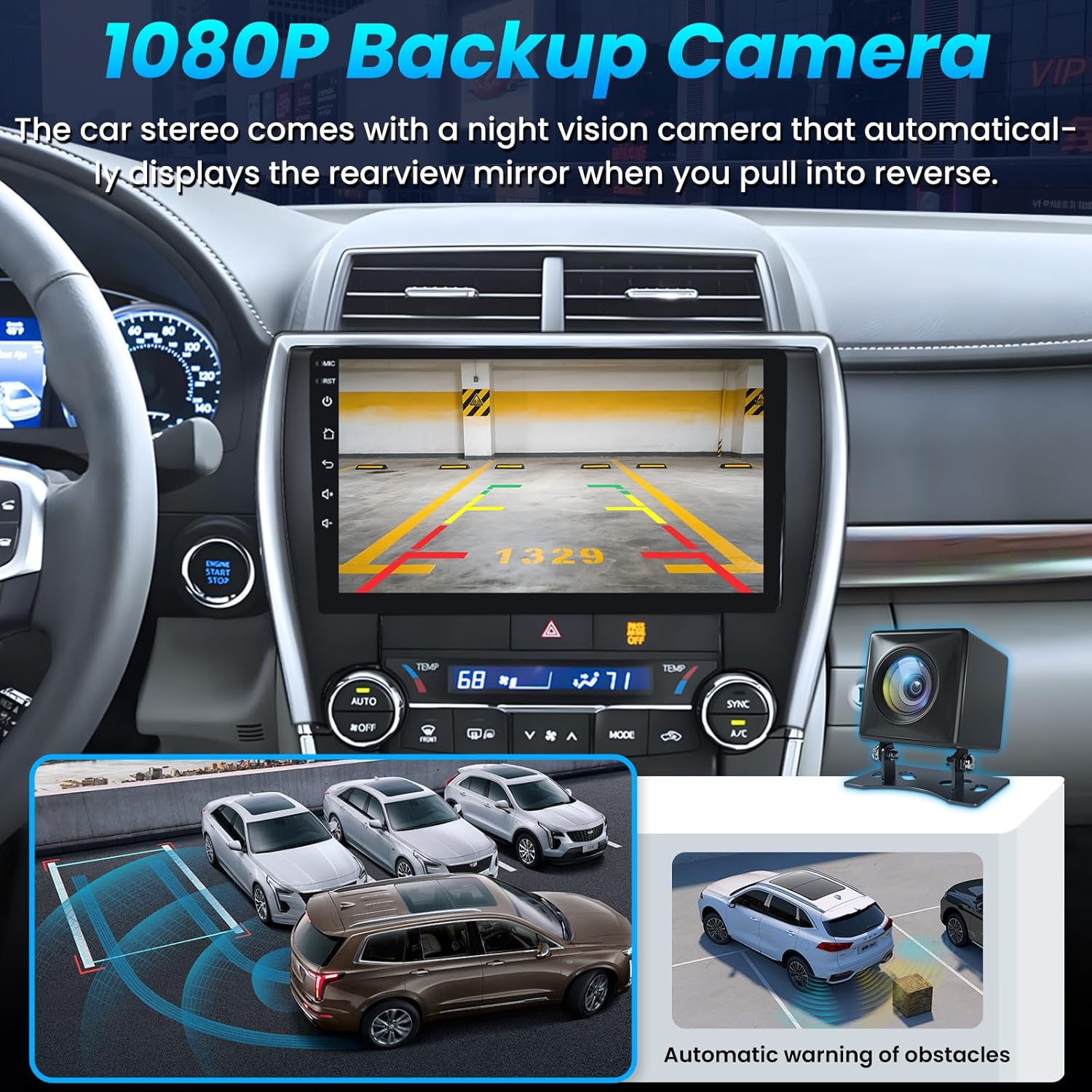 [4+64G ROM] Car Radio Stereo for Toyota Camry 2015 2016 2017: Upgrade 10.1" 1280 * 800 HD Touch Screen with Bluetooth5.4 FM 32EQ Carplay Andriod Auto 5GWiFi Backup Camera GPS