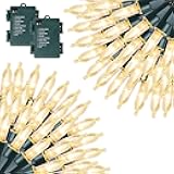 Joliyoou 2 Packs 50 LED Warm White Christmas String Lights, 16 Ft Battery Operated Xmas Fairy String Lights with 8 Lighting Modes, Indoor/Outdoor with Timer