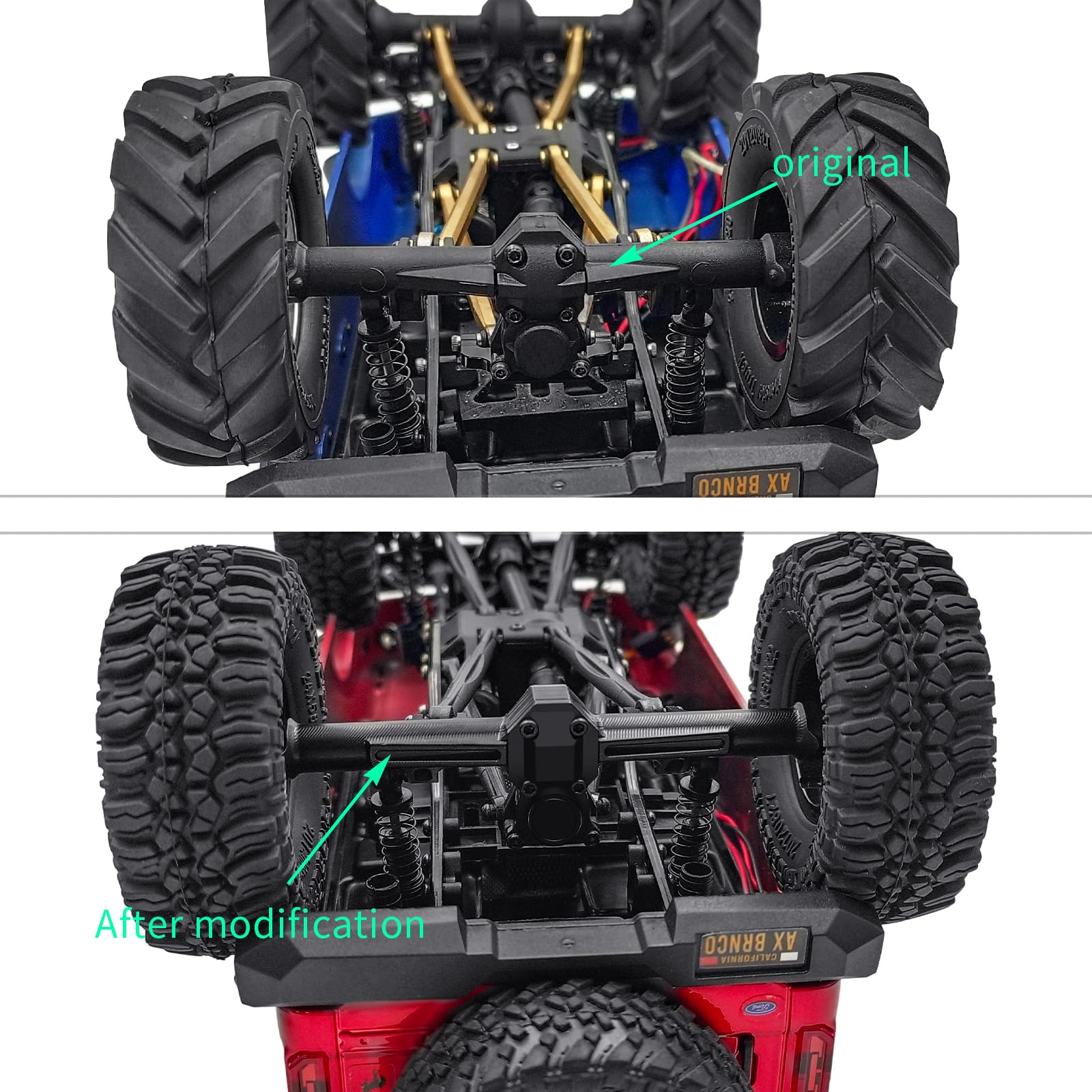 ZuoLan Aluminium Front Axle Rear Axle RC Axles +4 mm Extended for Axial SCX24 Deadbolt JLU C10 Gladiator 1/24th RC Crawler Car Upgrades Parts - Image 4