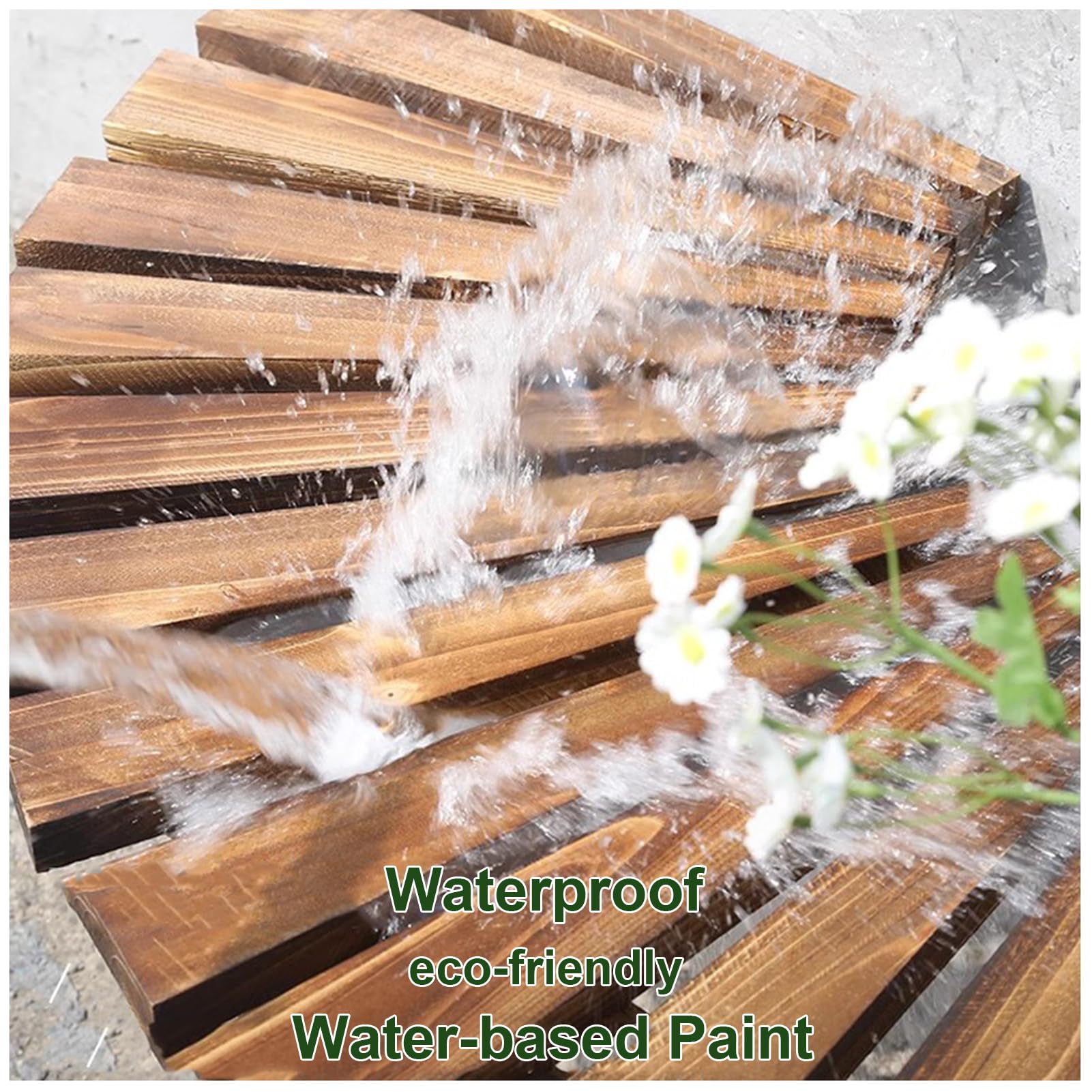 Banco de árbol envolvente, asiento de madera curvado para exteriores, diseño de respaldo semicircular para jardines, patios, patios traseros y césped 3