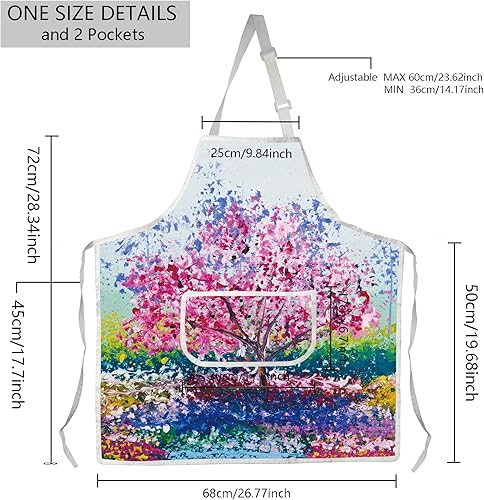 Miniatura 2 de MBMSO Delantal de artista de pintura con bolsillos, regalos para pintores, amantes del arte, regalo para profesores de arte, estudiantes, pintor,