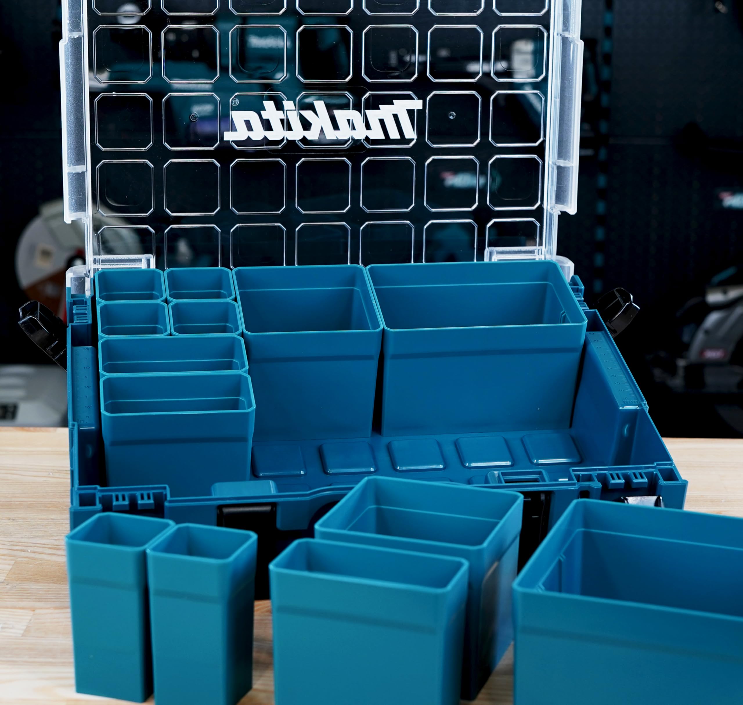 Makita 191X80-2 Valigetta Portaoggetti Organizer Compatibile 13 Vaschette Removibili Ed Intercambiabili 295 x 395 x 110 mm Collegamento Al Makpac 1