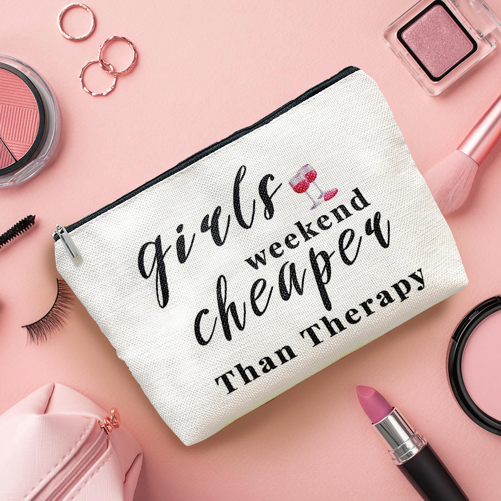 3 Pcs Girls Weekend Gift Travel Makeup Bag, Bestie Gift, Girls Weekend Gifts, for Best Friends Travel Gifts, Christmas Graduation Wedding Birthday Gift for Travel Toiletry Pouch