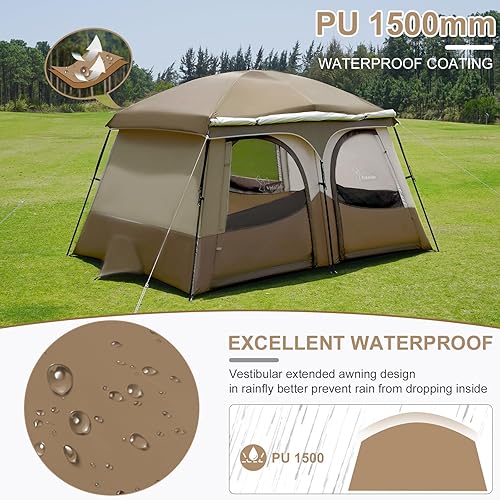 Miniatura 2 de Vidalido Tiendas de campaña, tienda de campaña para 3 a 4 personas con vestíbulo extendido, tiendas familiares resistentes a la intemperie con