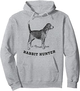 Rabbit Hunter Beagle Dog Chasing Tail Hunting Cottontail Pullover Hoodie