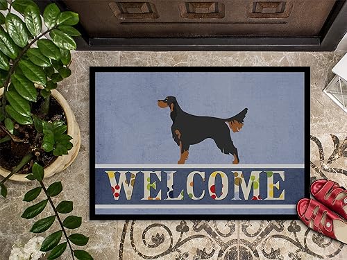 Miniatura 3 de Caroline's Treasures BB8274JMAT Gordon Setter - Tapete de bienvenida de 24 x 36 pulgadas, tapete azul para puerta delantera, para interiores y