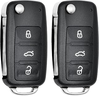 Key Fob Replacement for 2011-2016 VW Tiguan Golf CC Eos GTI Jetta Touareg/12-16 Passat Beetle Car Keyless Entry Remote Control, NBG010180T, 4 Buttons, 2Pcs