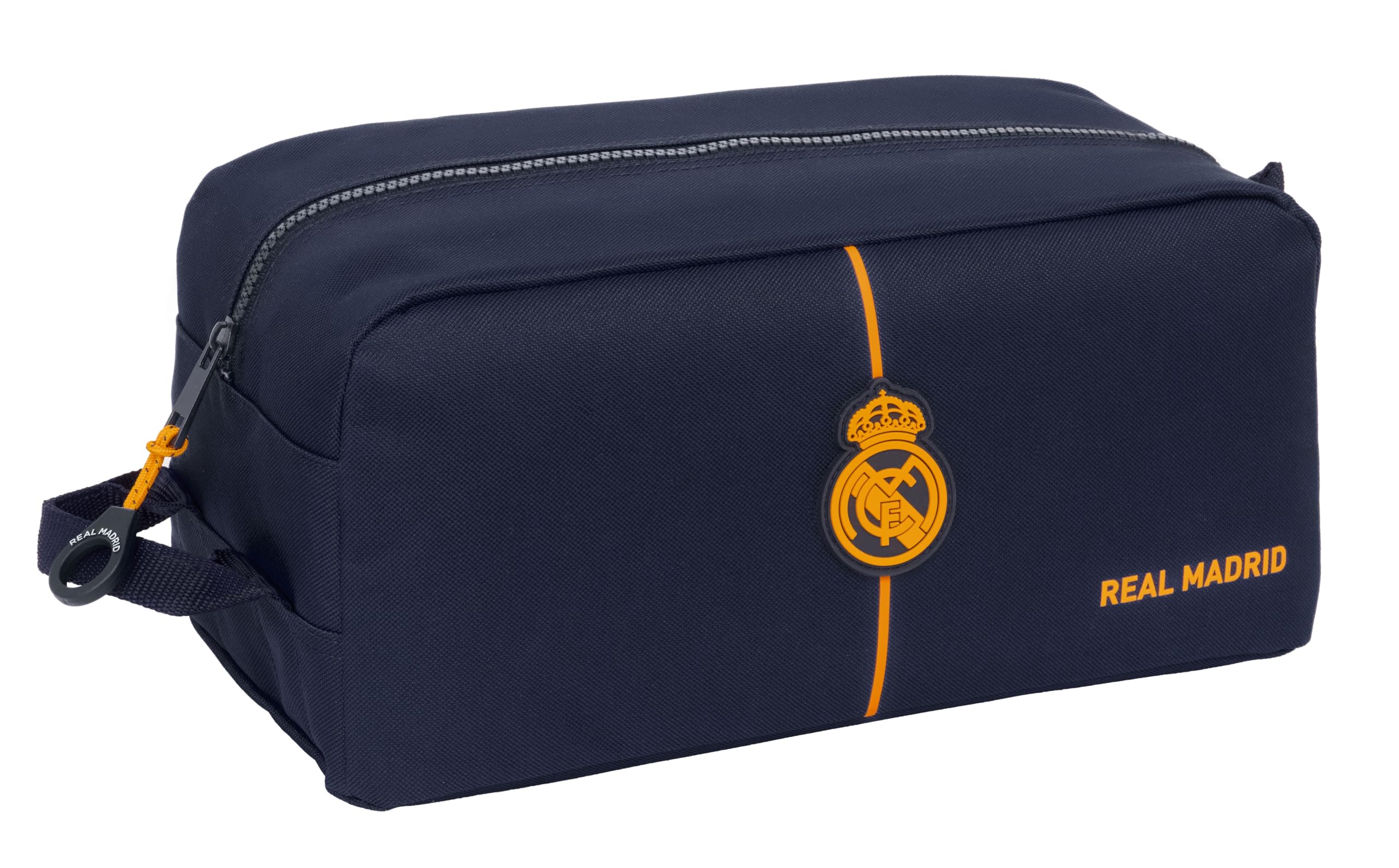 Safta Real Madrid 2nd Team 24/25 - Medium Shoe Rack, Multi-Purpose, Pencil Case, Sport, Extracturcular Football, Comfortable and Versatile, 34 x 18 x 15 cm, Navy Blue, Navy, Standard, Casual