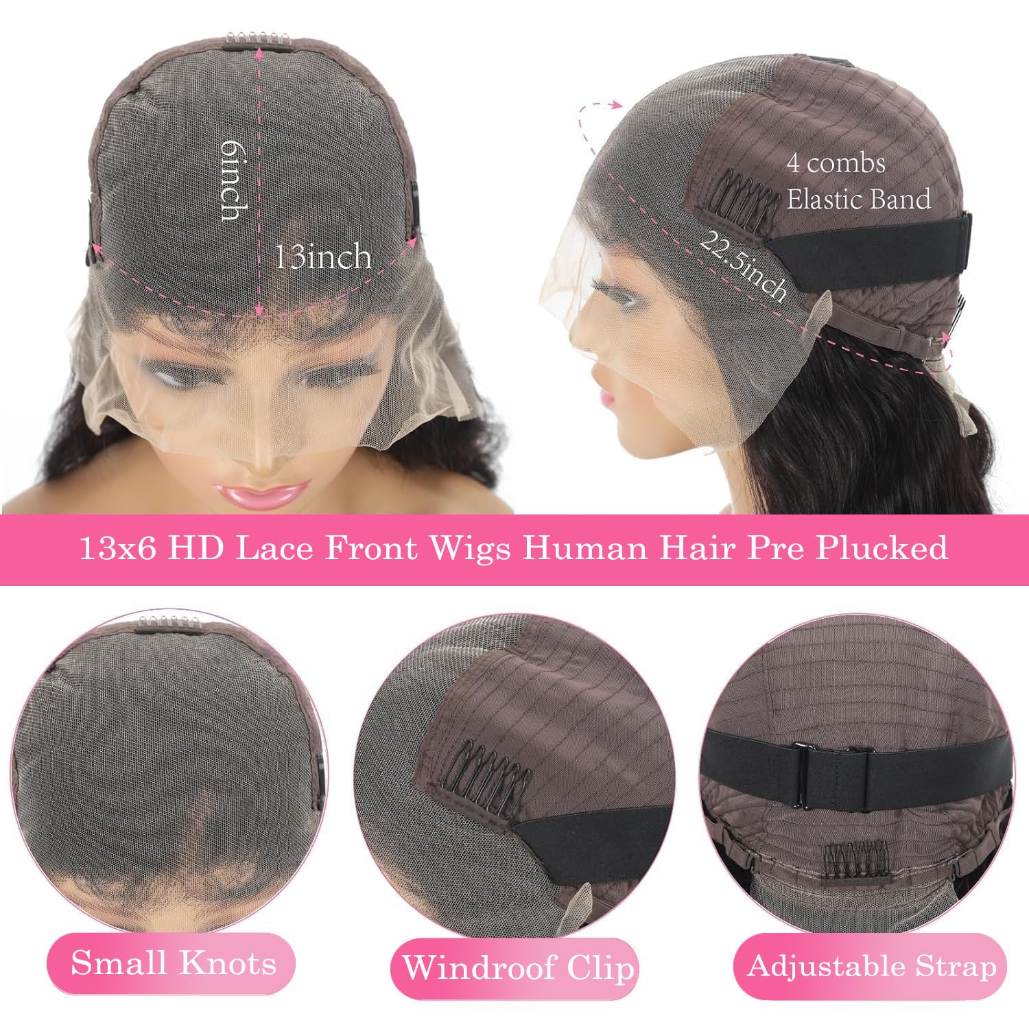 13x6 Lace Front Human Hair Wig 22 Inch Body Wave 200 Density Glueless Amazon.com : 13x6 Body Lace Front Wigs Human Hair 200  main image 2