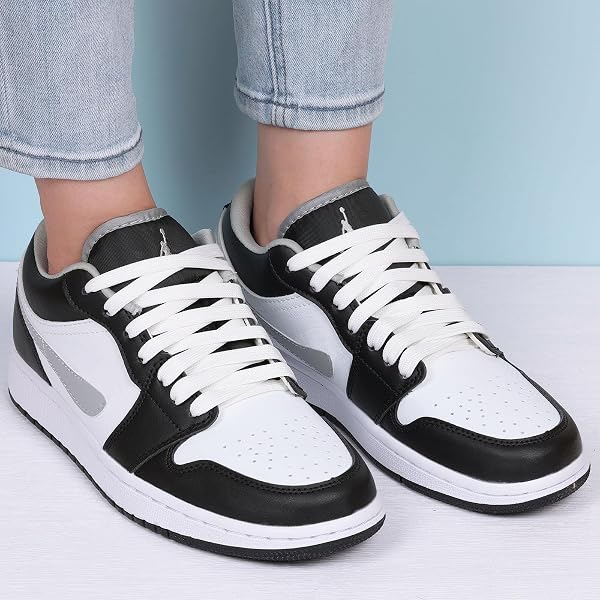 Olukssck 2 Paia Lacci Piatti Lacci Durevole di Ricambio di 10mm di qualità per Scarpe da Sportive, Scarpe da Città, Adulti, Bambini - 3