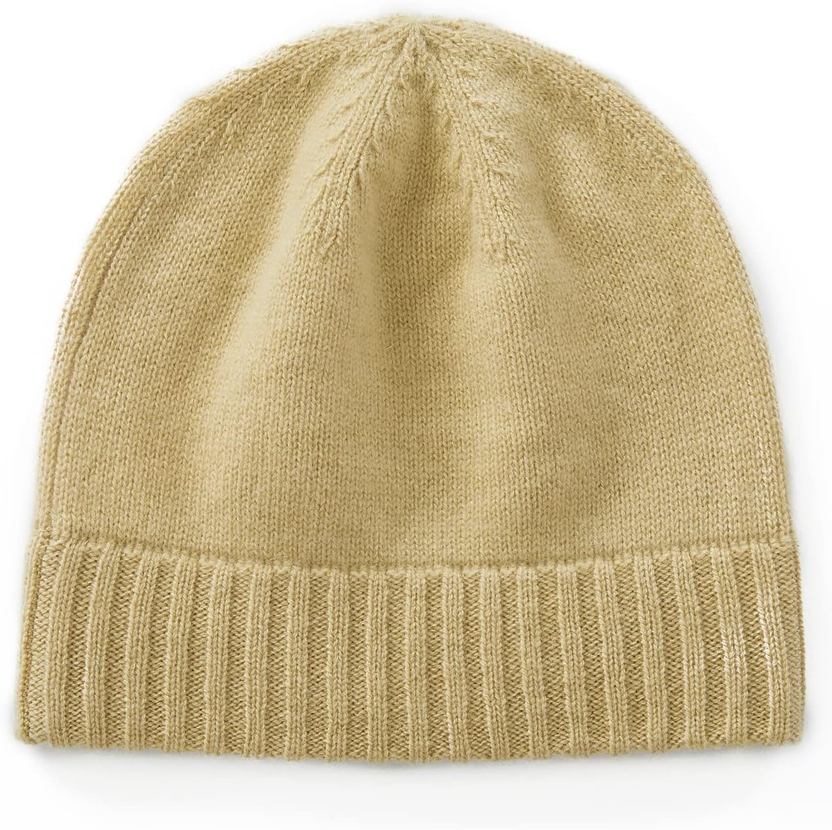 GreenMount Men's Cashmere Thick Beanie Hat Ribbed Knit Soft Warm Winter Hat for Men