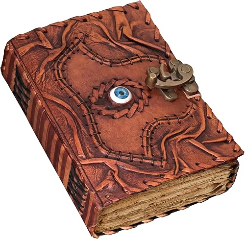 Miniatura 1 de Hocus Pocus Book of Spells - Diario de cuero con borde de cubierta de papel Hocus Pocus Eye Grimoire Diario de cuero vintage, libro de sombras,