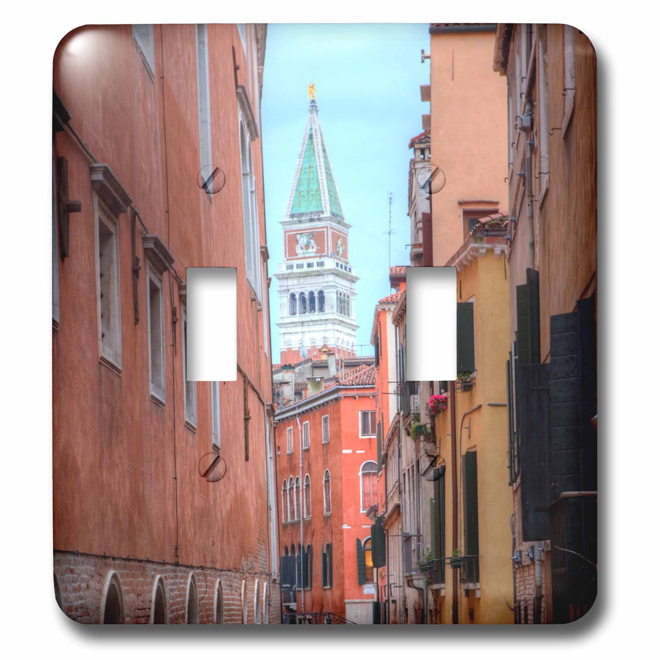 Interrupteur à bascule double pour remplacer plaque unie motif Venise