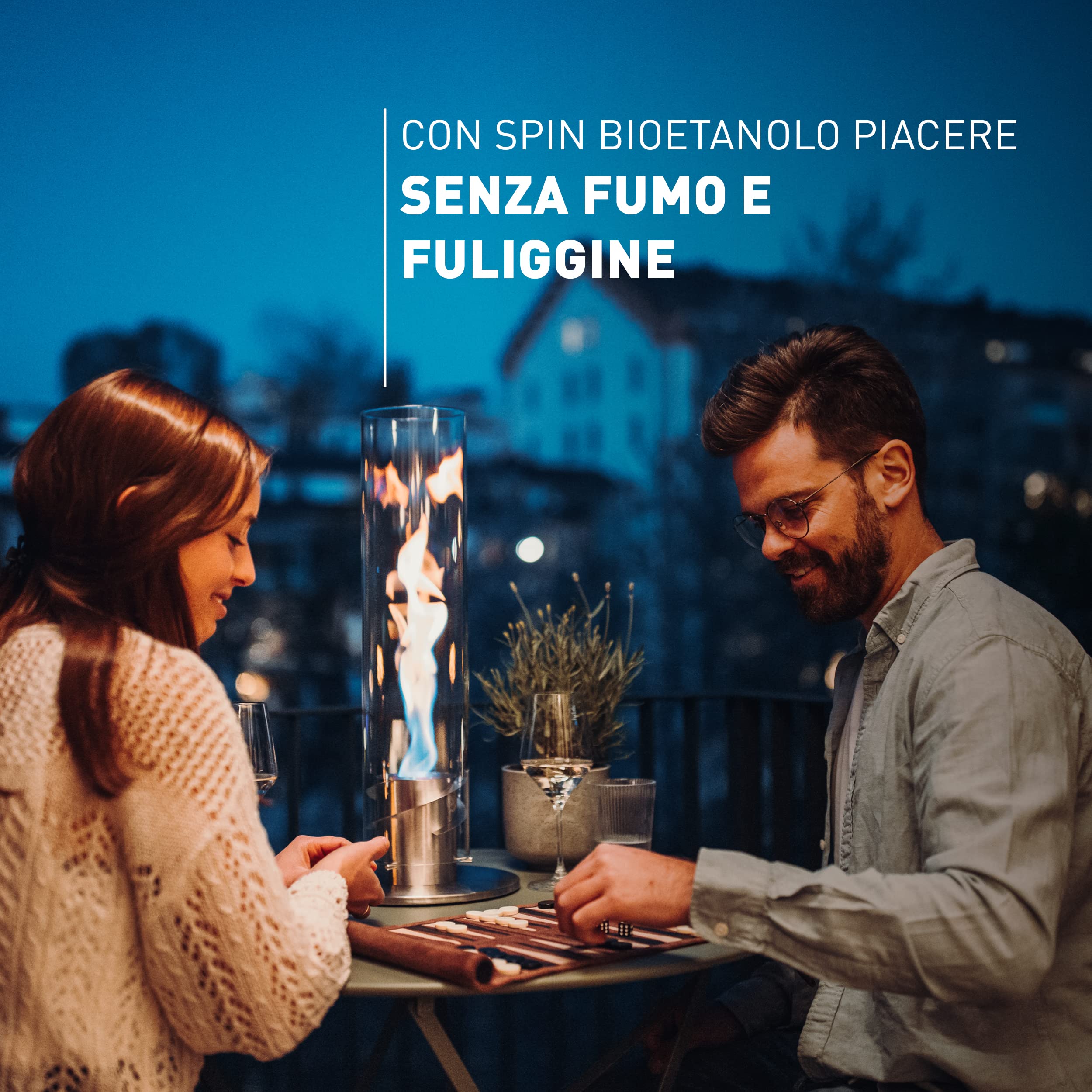höfats - SPIN bioetanolo gel - Etanolo senza fumo e fuliggine 6x1 litro - Bioetanolo combustibile per SPIN 90 | 120 Camino da Tavolo, camino bioetanolo