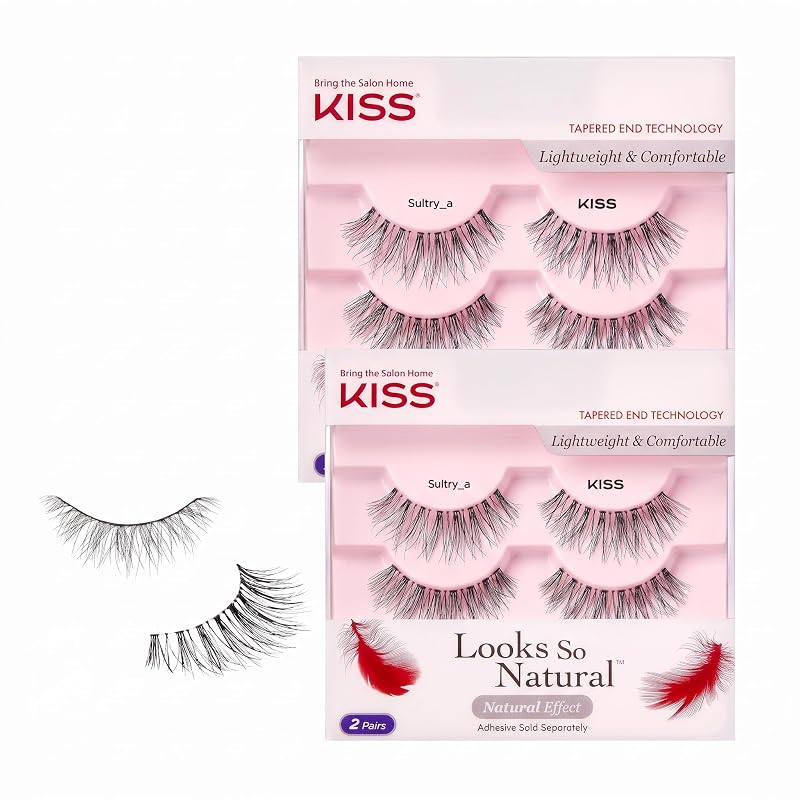 Cílios postiços KISS Sultry reutilizáveis, 2 pares